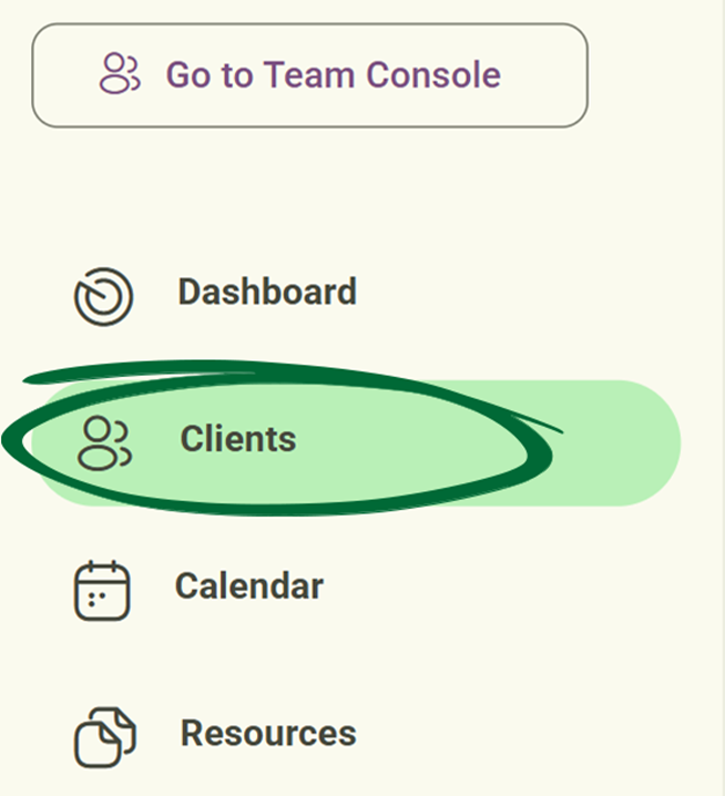 Clients section screenshot